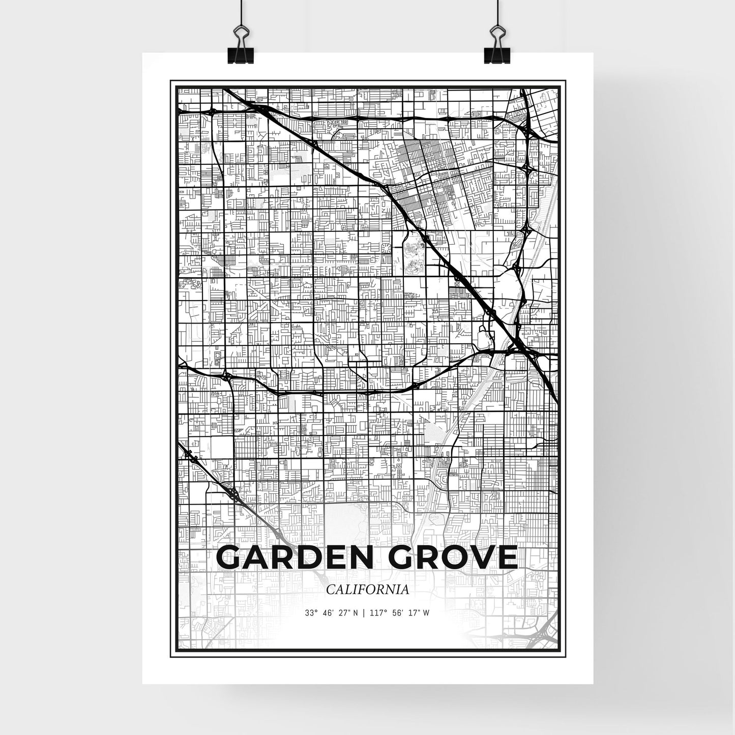 Garden Grove California - Premium City Map Poster