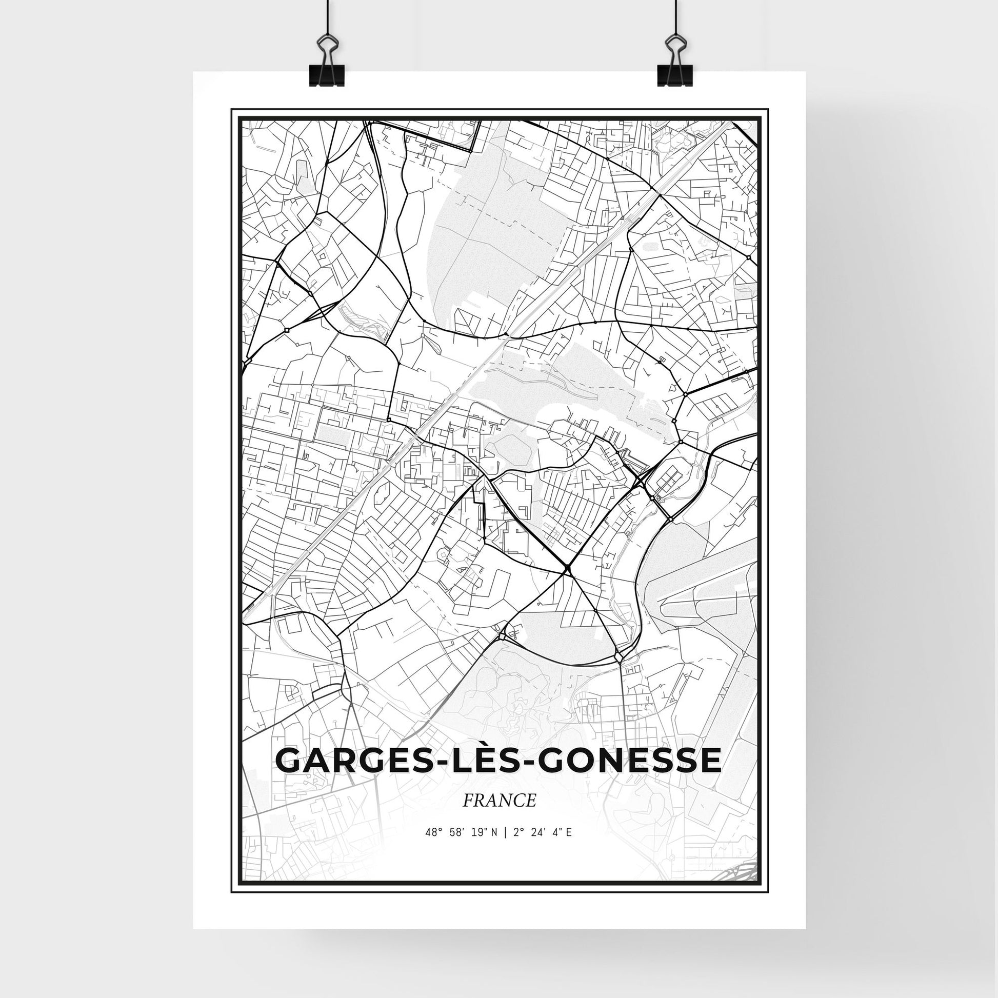 Garges-lès-Gonesse France - Premium City Map Poster