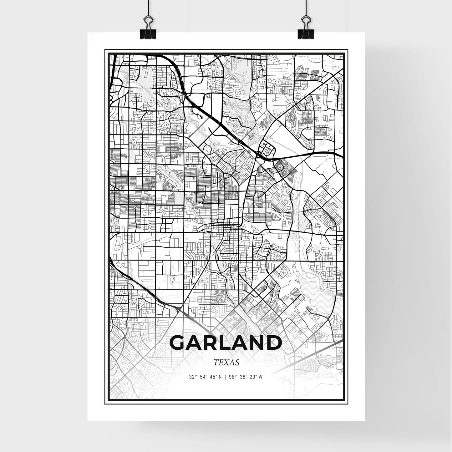 Garland Texas - Premium City Map Poster