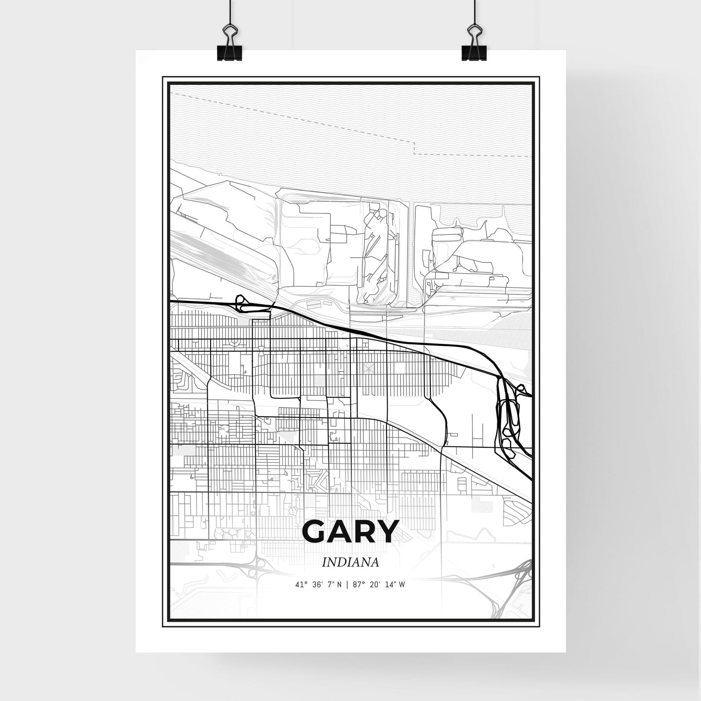 Gary Indiana - Premium City Map Poster