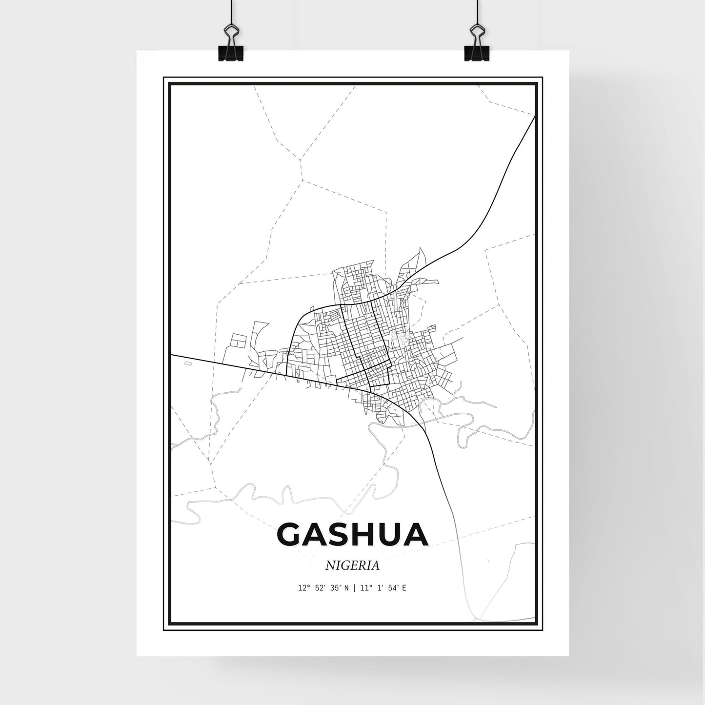 Gashua Nigeria - Premium City Map Poster