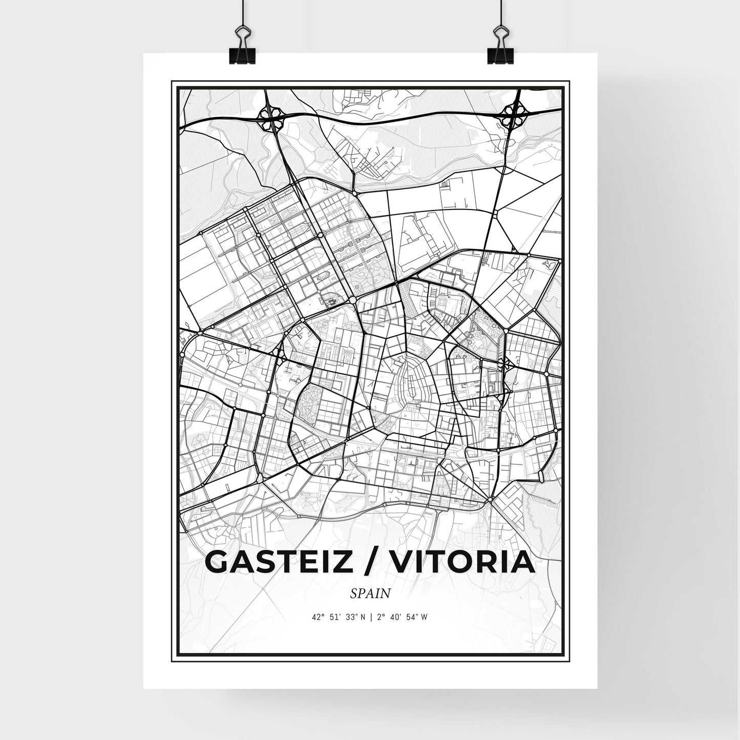 Gasteiz / Vitoria Spain - Premium City Map Poster