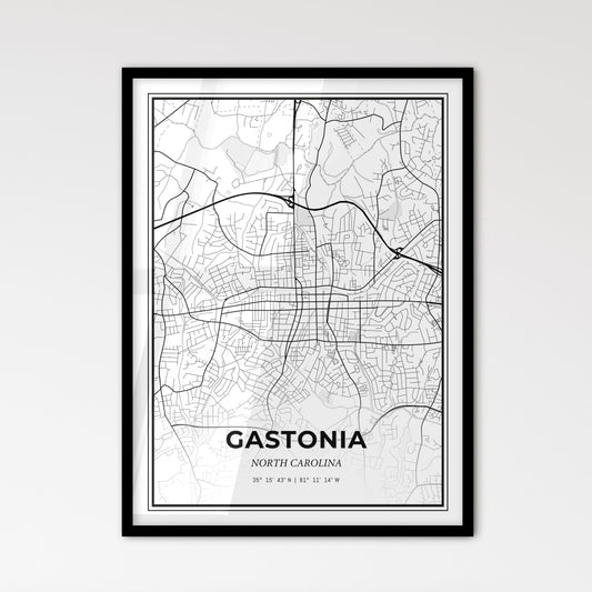 Gastonia North Carolina - Scandinavian Style City Map for Modern Home Decor