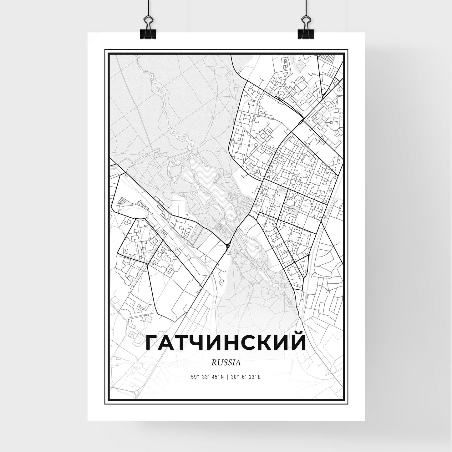 Gatchina Russia - Premium City Map Poster