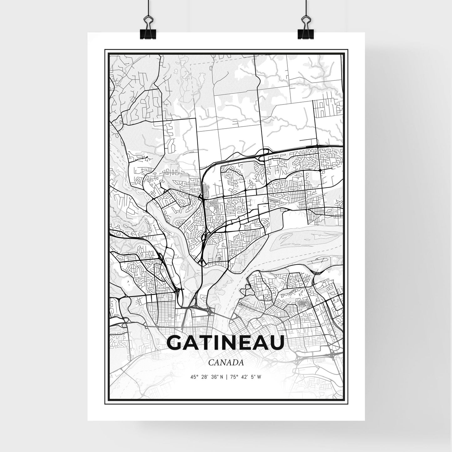 Gatineau Canada - Premium City Map Poster