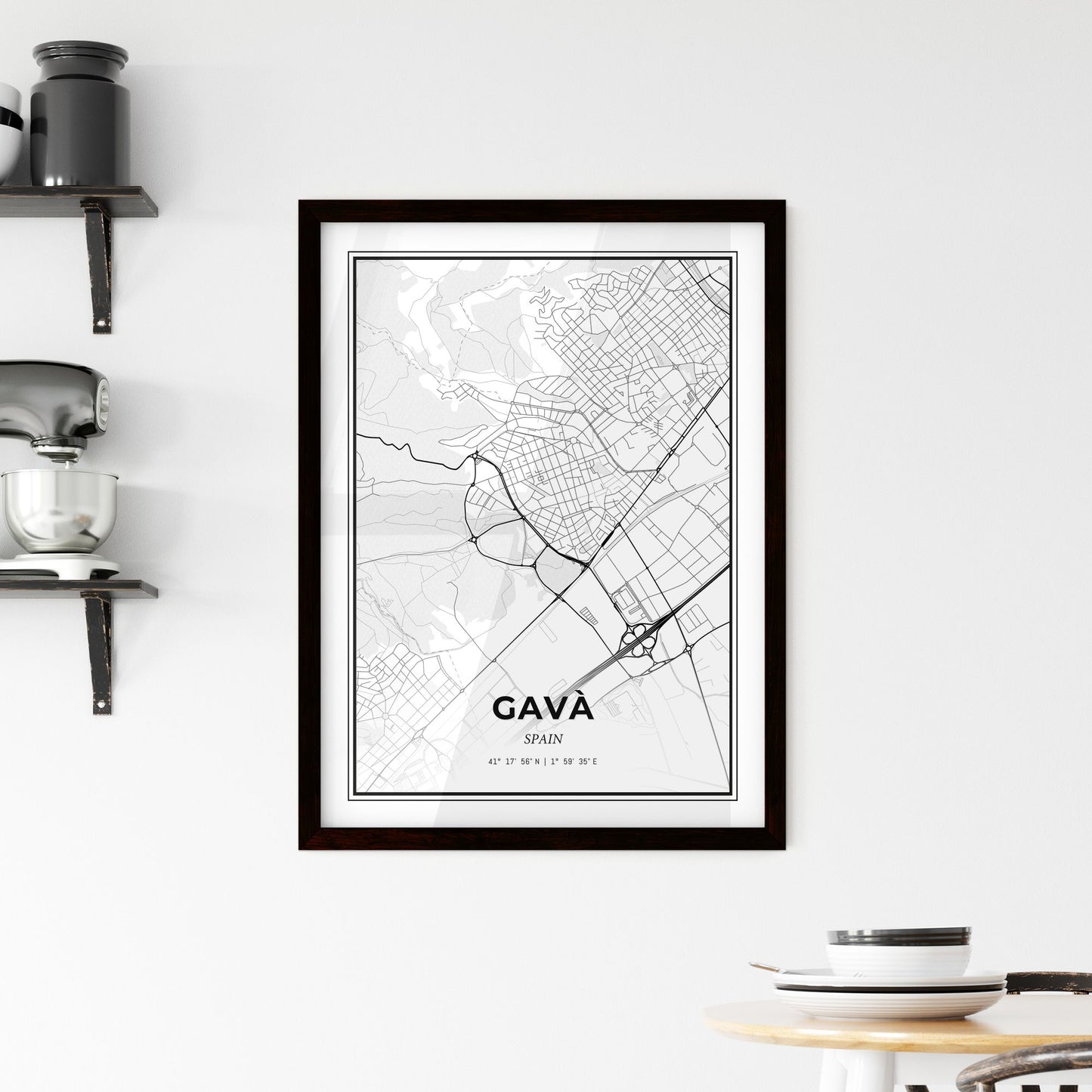 Gavà Spain - Minimal City Map