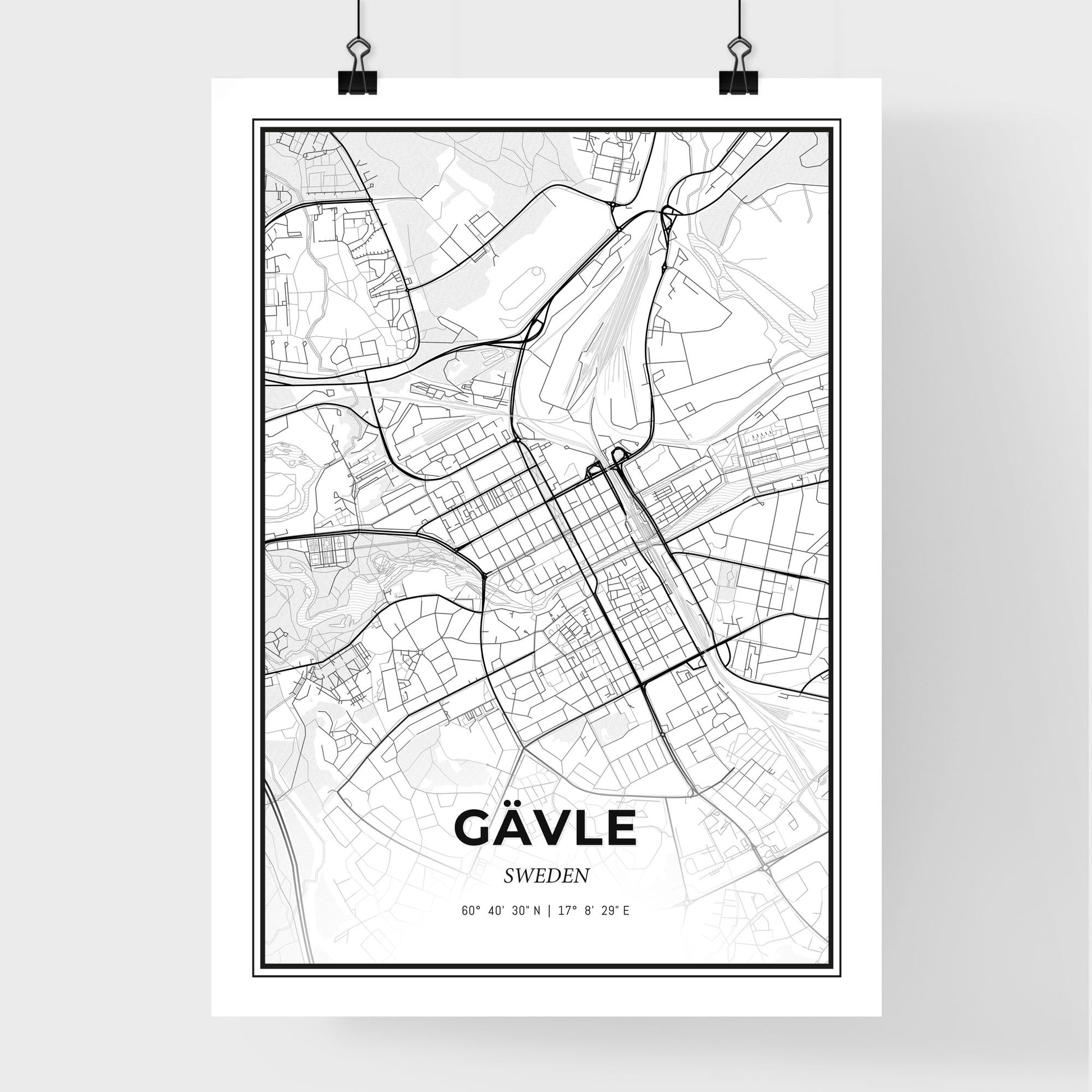 Gävle Sweden - Premium City Map Poster