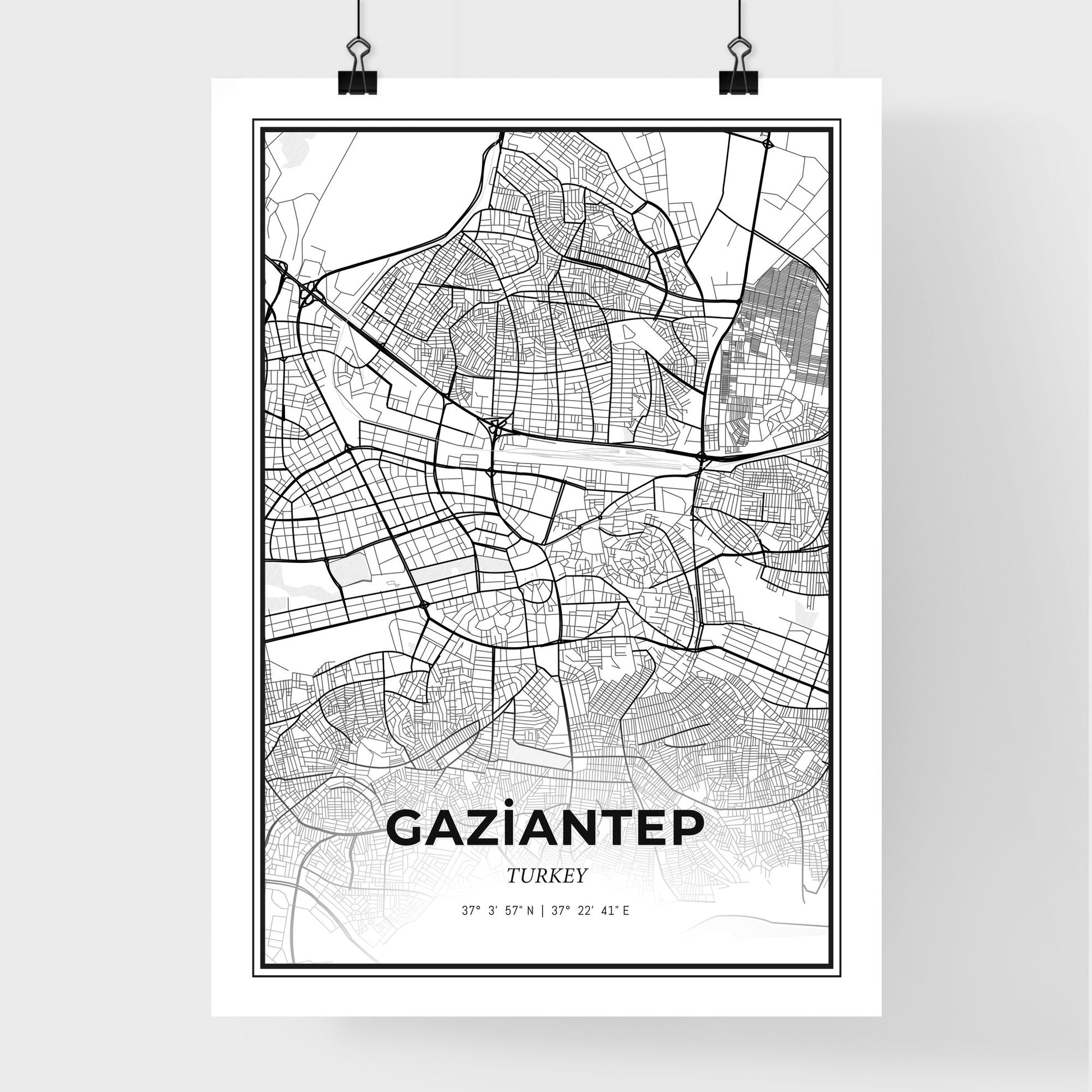 Gaziantep Turkey - Premium City Map Poster