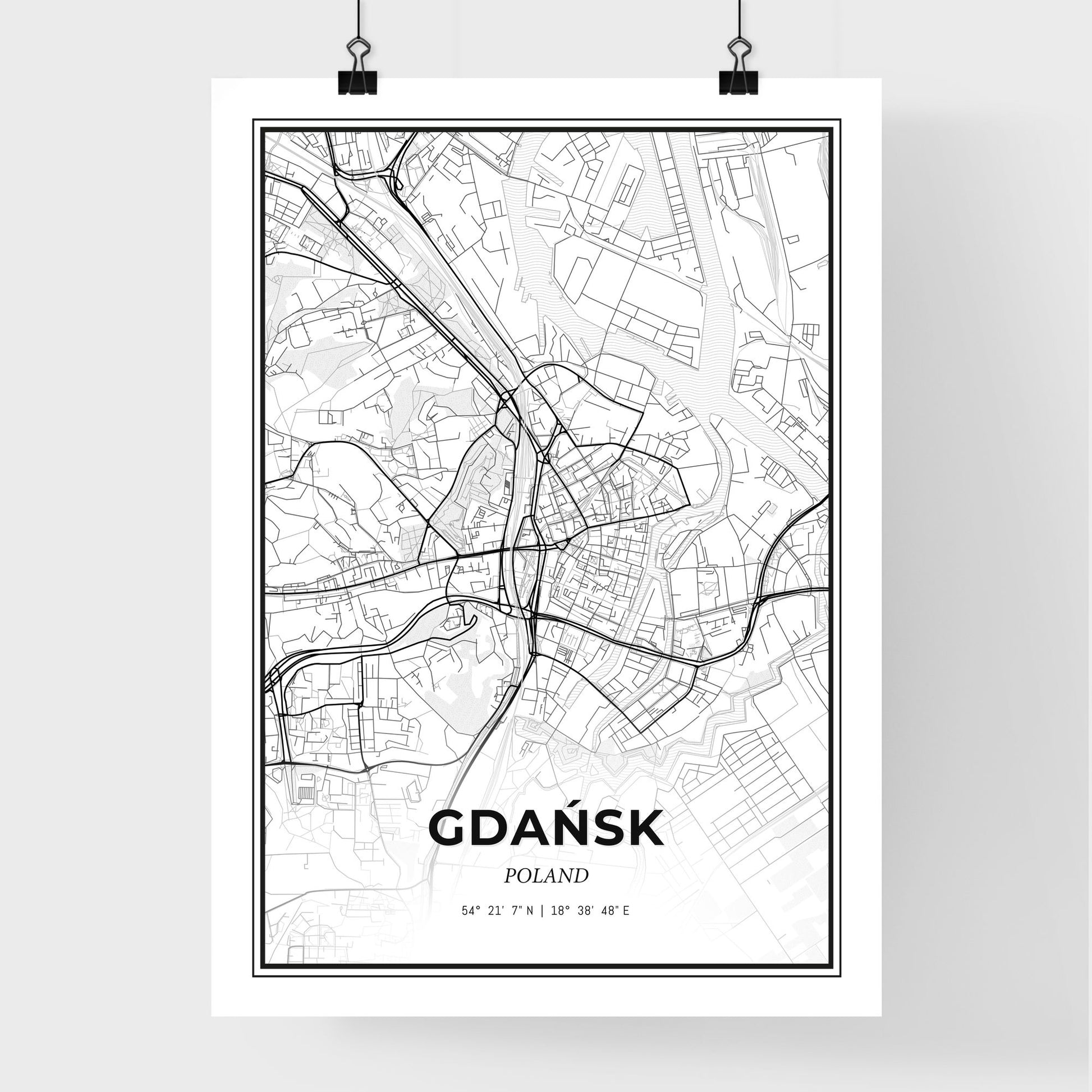 Gdańsk Poland - Premium City Map Poster