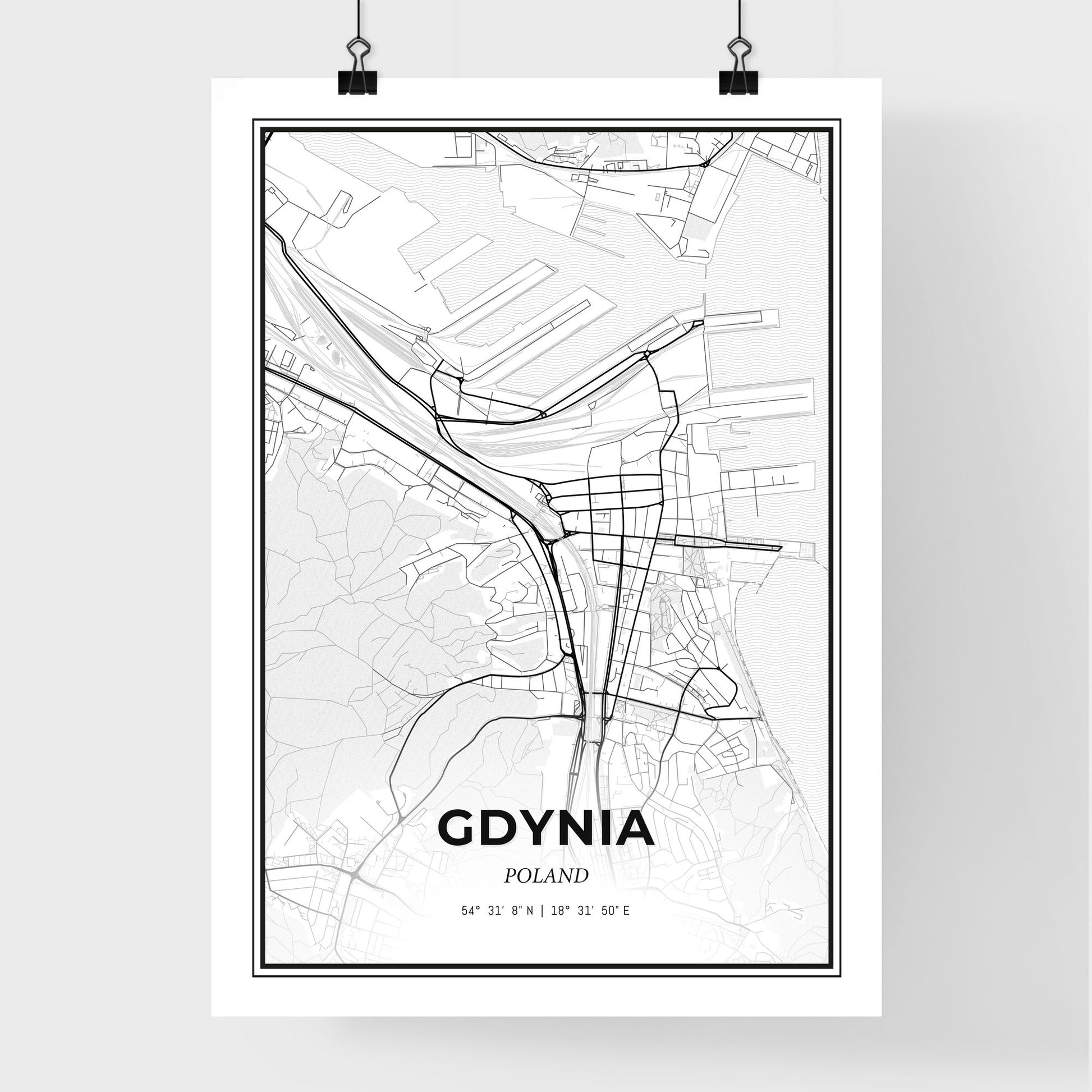 Gdynia Poland - Premium City Map Poster