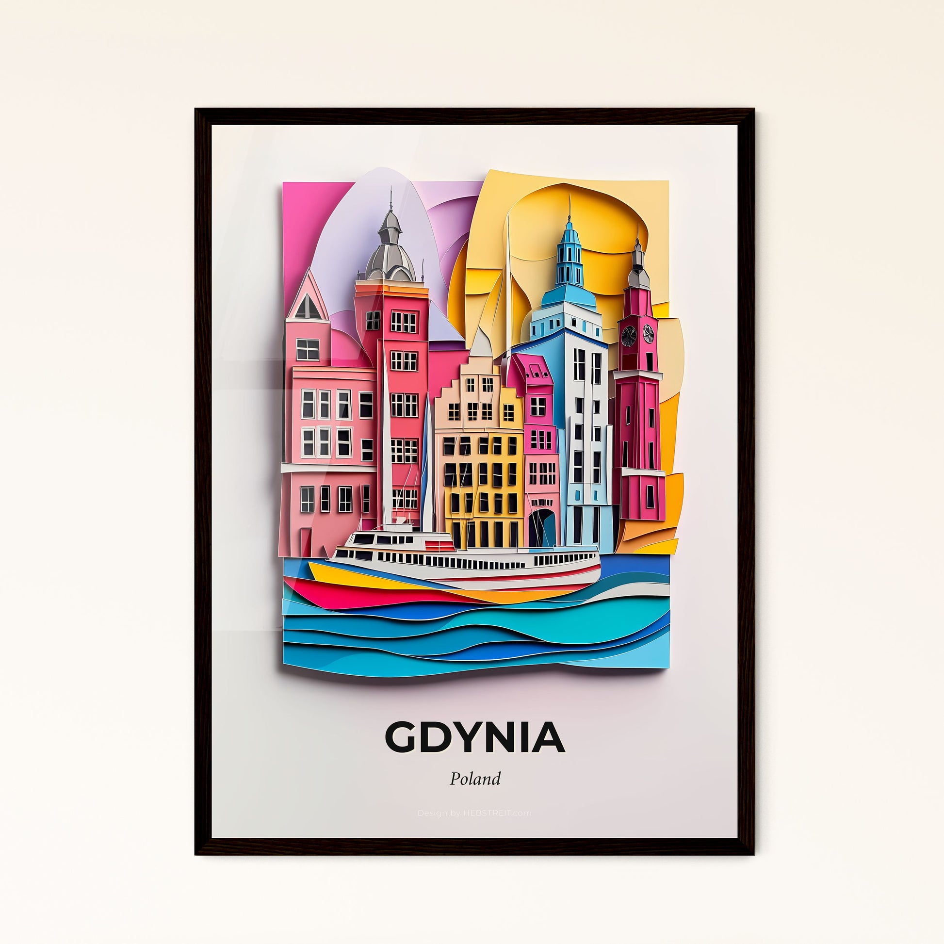 Vivid Gdynia, Poland - a city with a train on the tracks