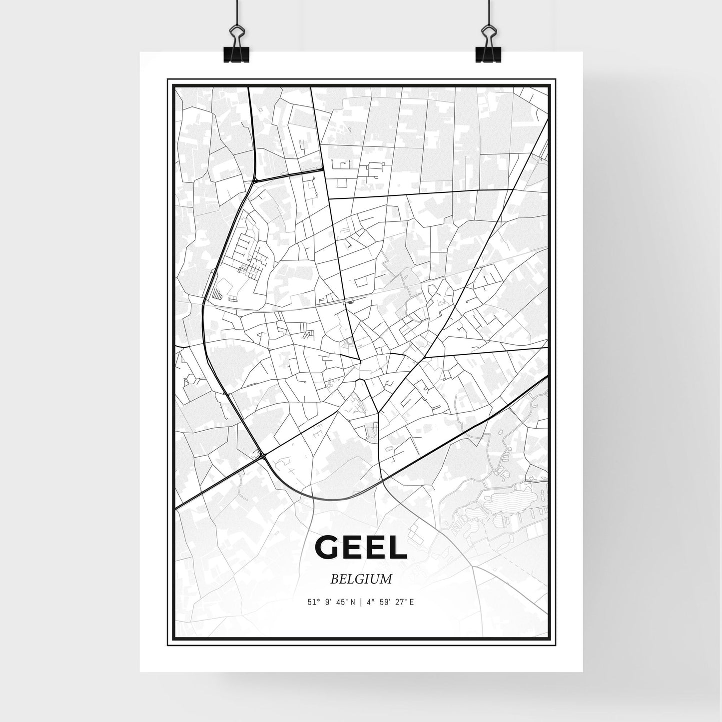 Geel Belgium - Premium City Map Poster