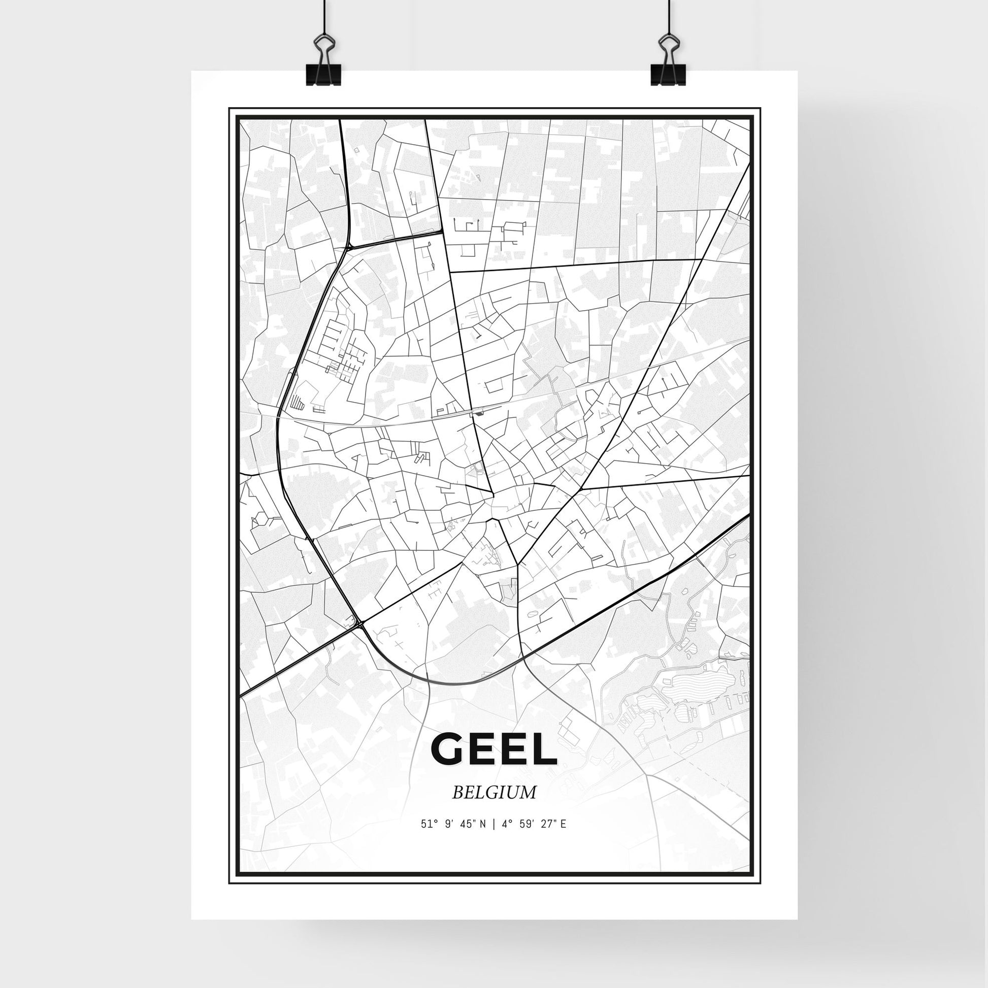 Geel Belgium - Premium City Map Poster