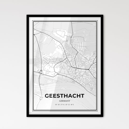 Geesthacht Germany - Scandinavian Style City Map for Modern Home Decor