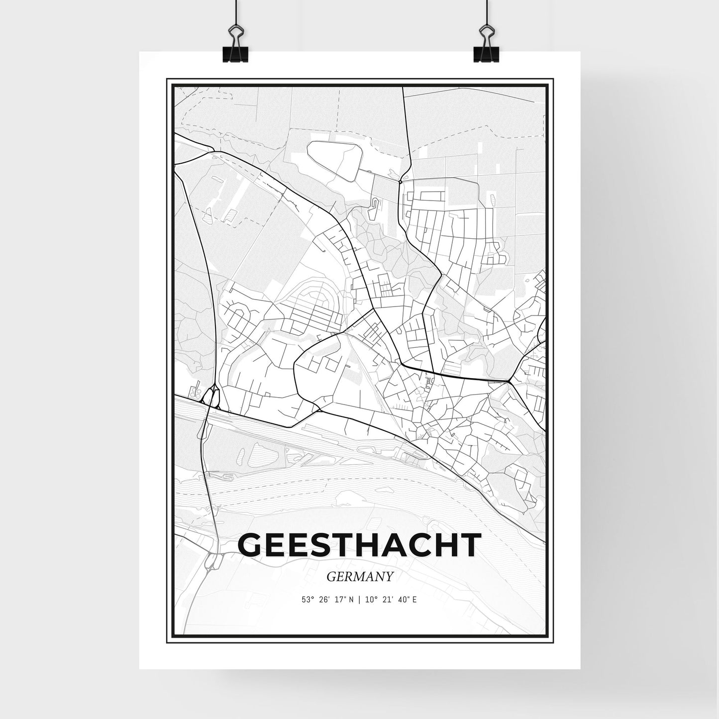 Geesthacht Germany - Premium City Map Poster