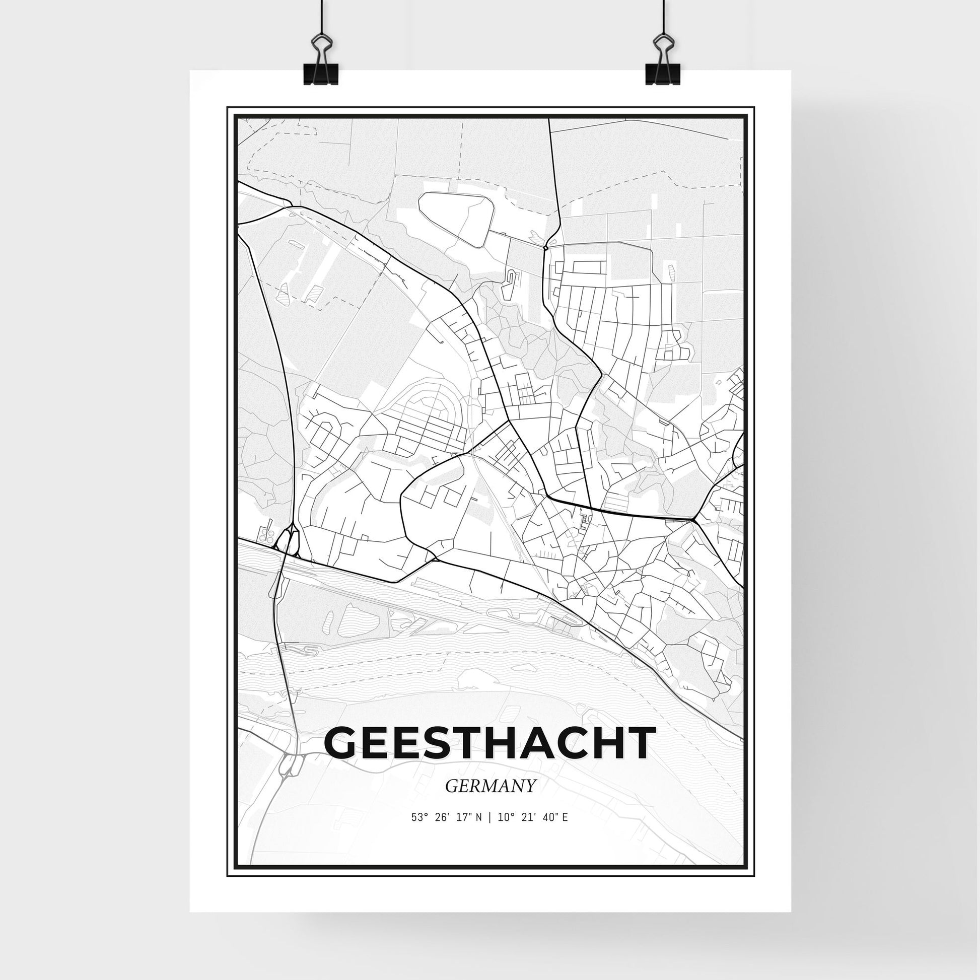 Geesthacht Germany - Premium City Map Poster