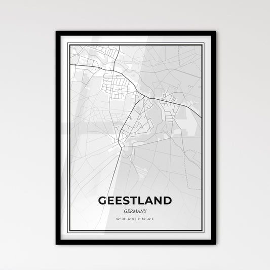 Geestland Germany - Scandinavian Style City Map for Modern Home Decor