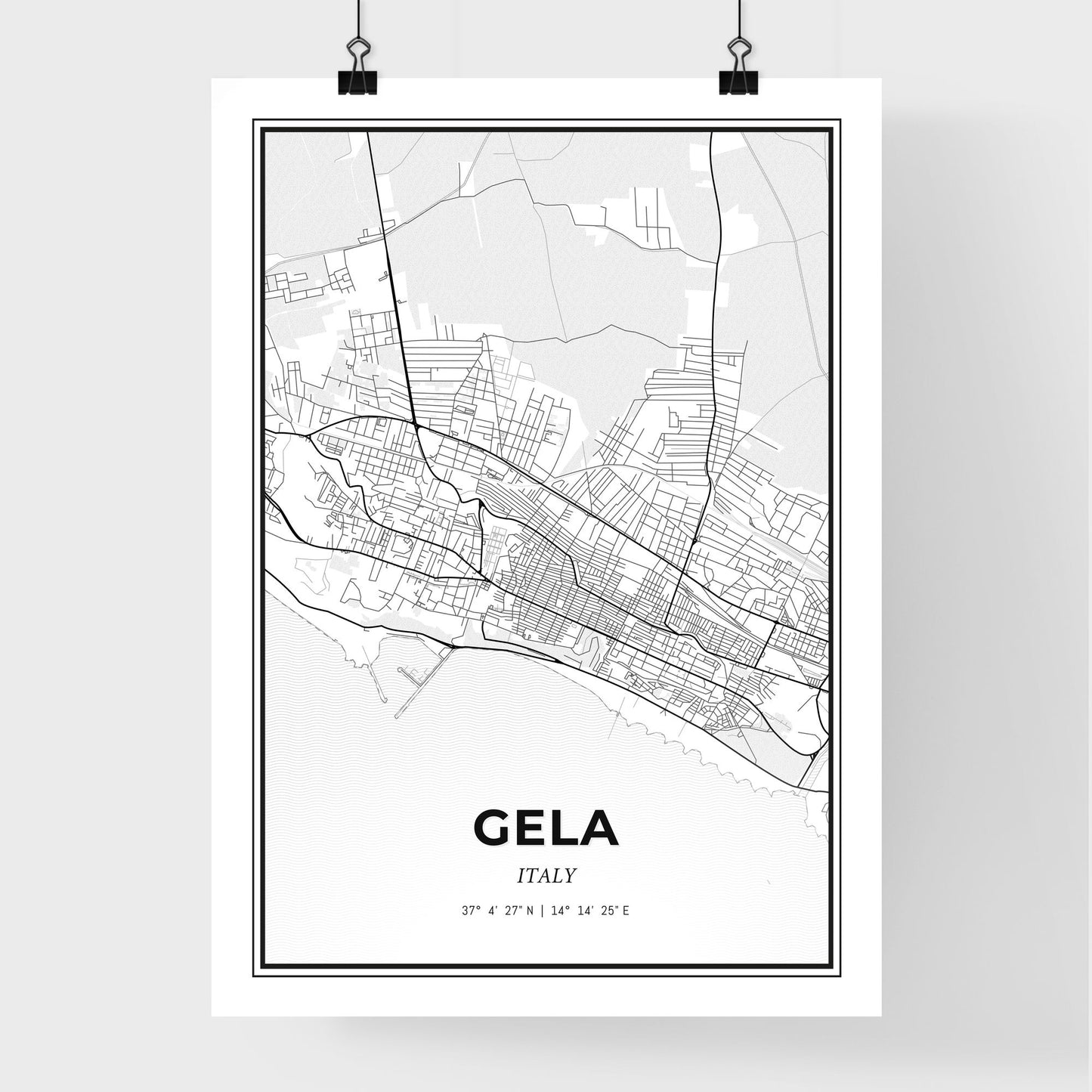 Gela Italy - Premium City Map Poster