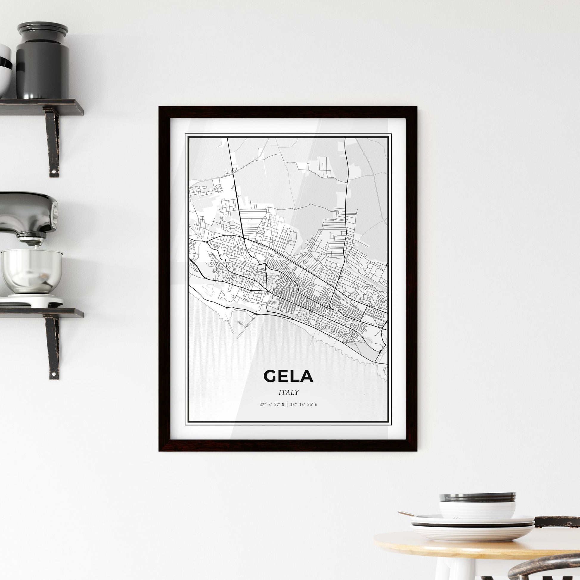 Gela Italy - Minimal City Map