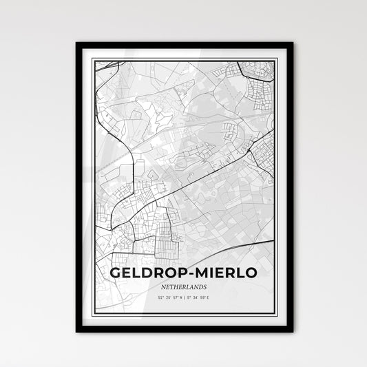  Geldrop-Mierlo Netherlands - Scandinavian Style City Map for Modern Home Decor