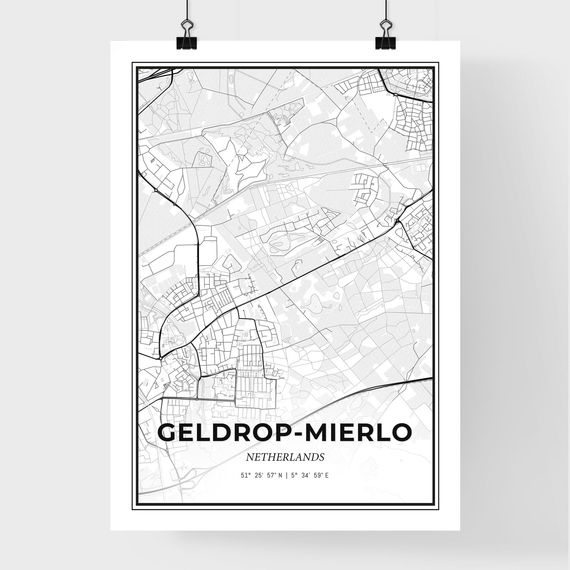  Geldrop-Mierlo Netherlands - Premium City Map Poster