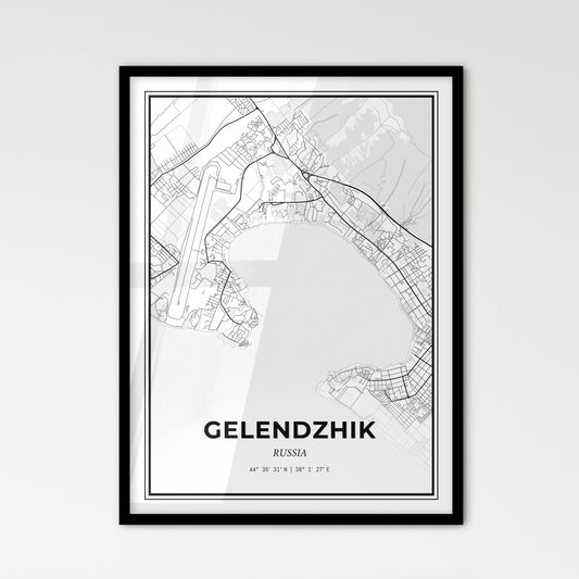 Gelendzhik Russia - Scandinavian Style City Map for Modern Home Decor