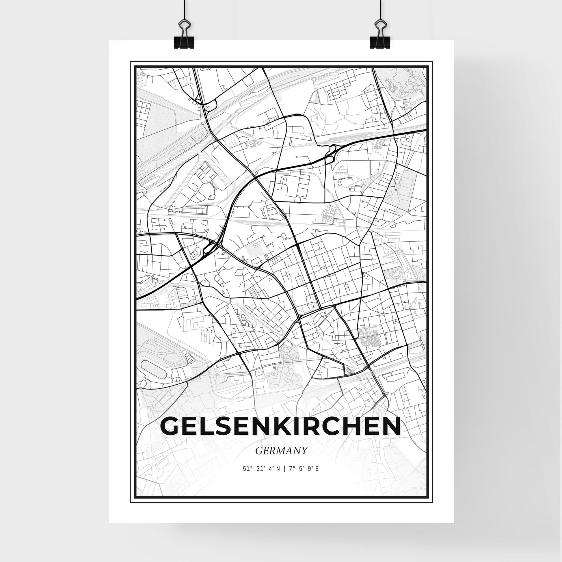 Gelsenkirchen Germany - Premium City Map Poster