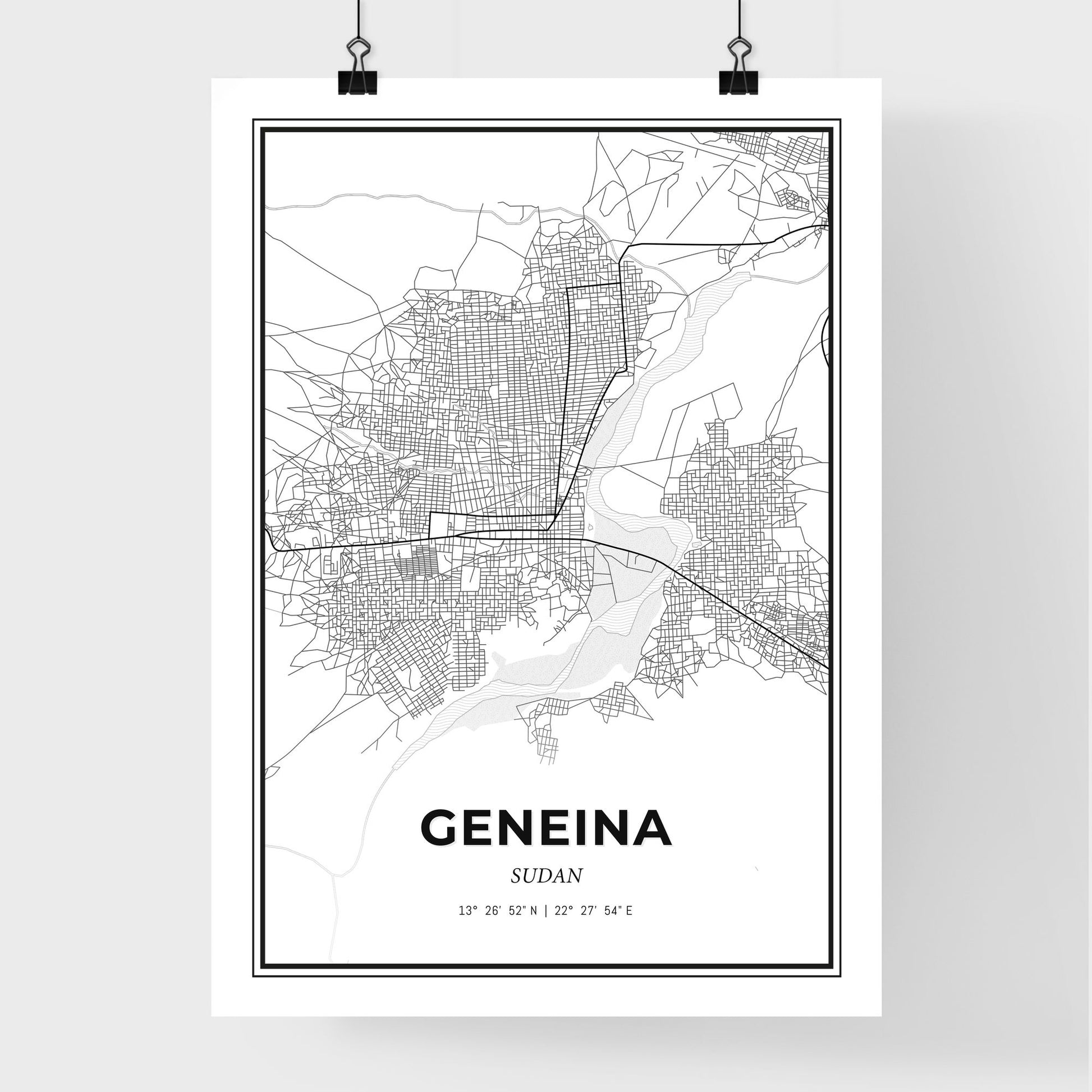 Geneina Sudan - Premium City Map Poster