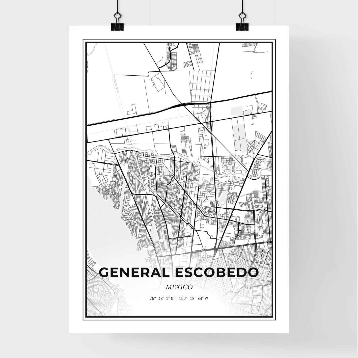 General Escobedo Mexico - Premium City Map Poster