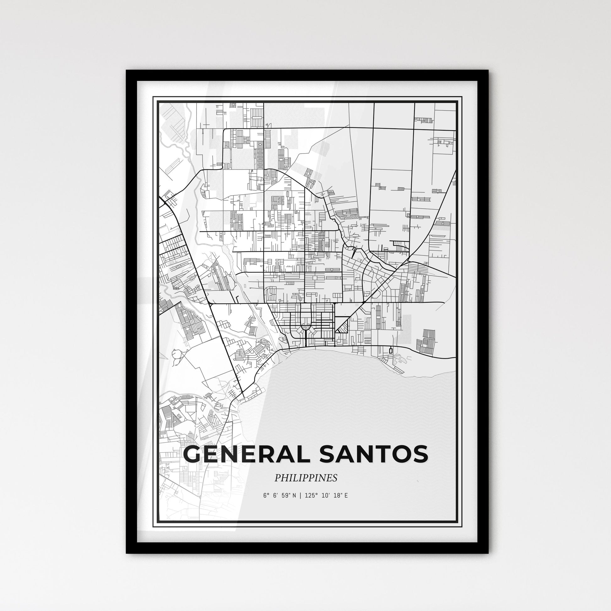 General Santos Philippines - Scandinavian Style City Map for Modern Home Decor