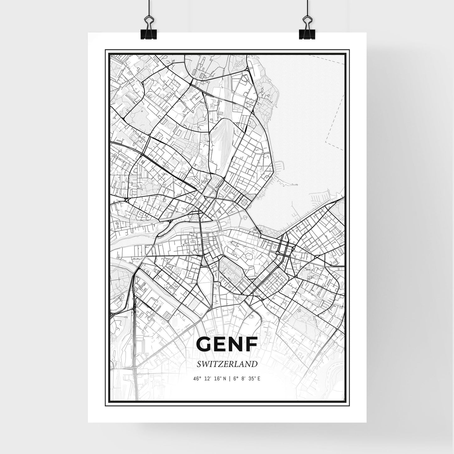 Geneva Switzerland - Premium City Map Poster