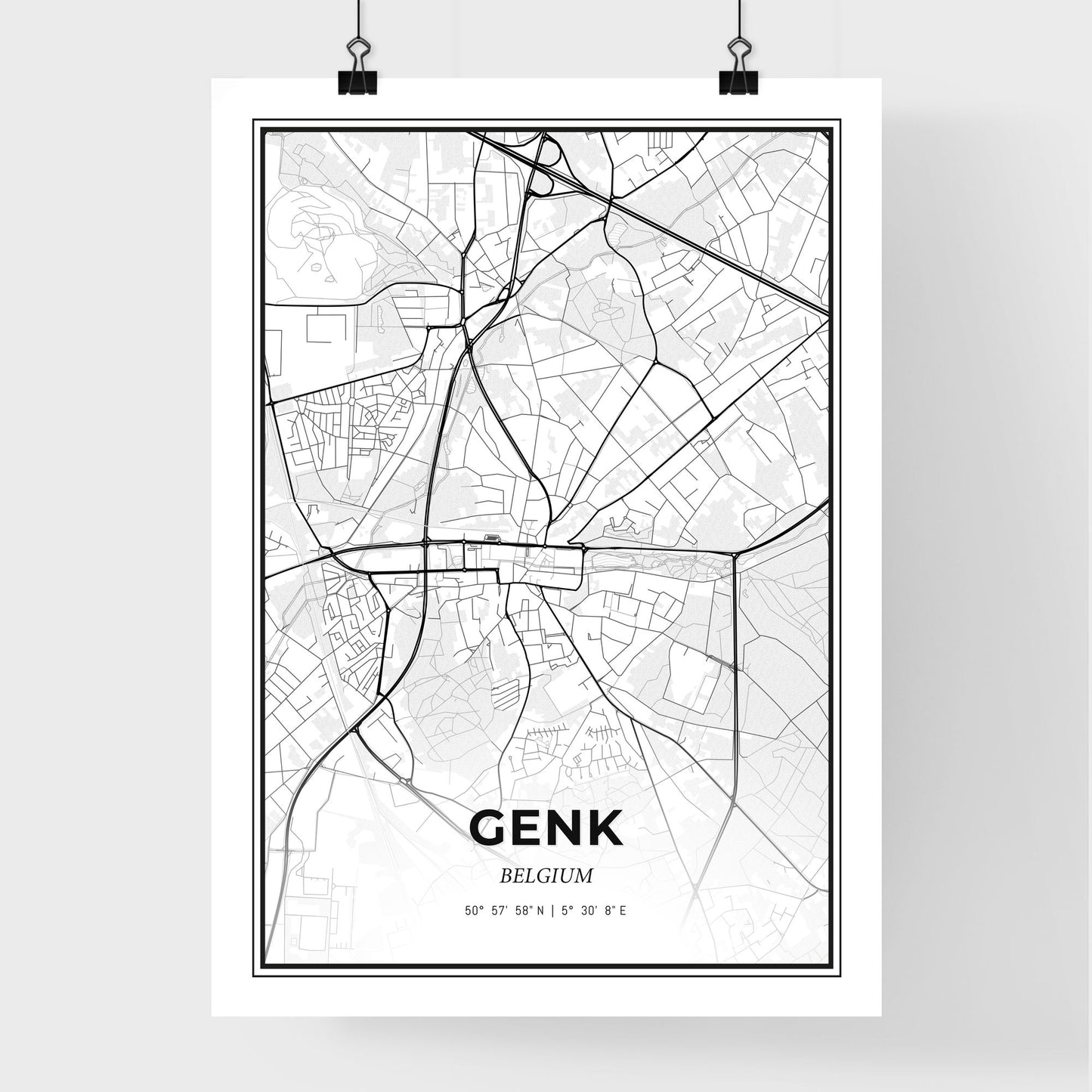 Genk Belgium - Premium City Map Poster