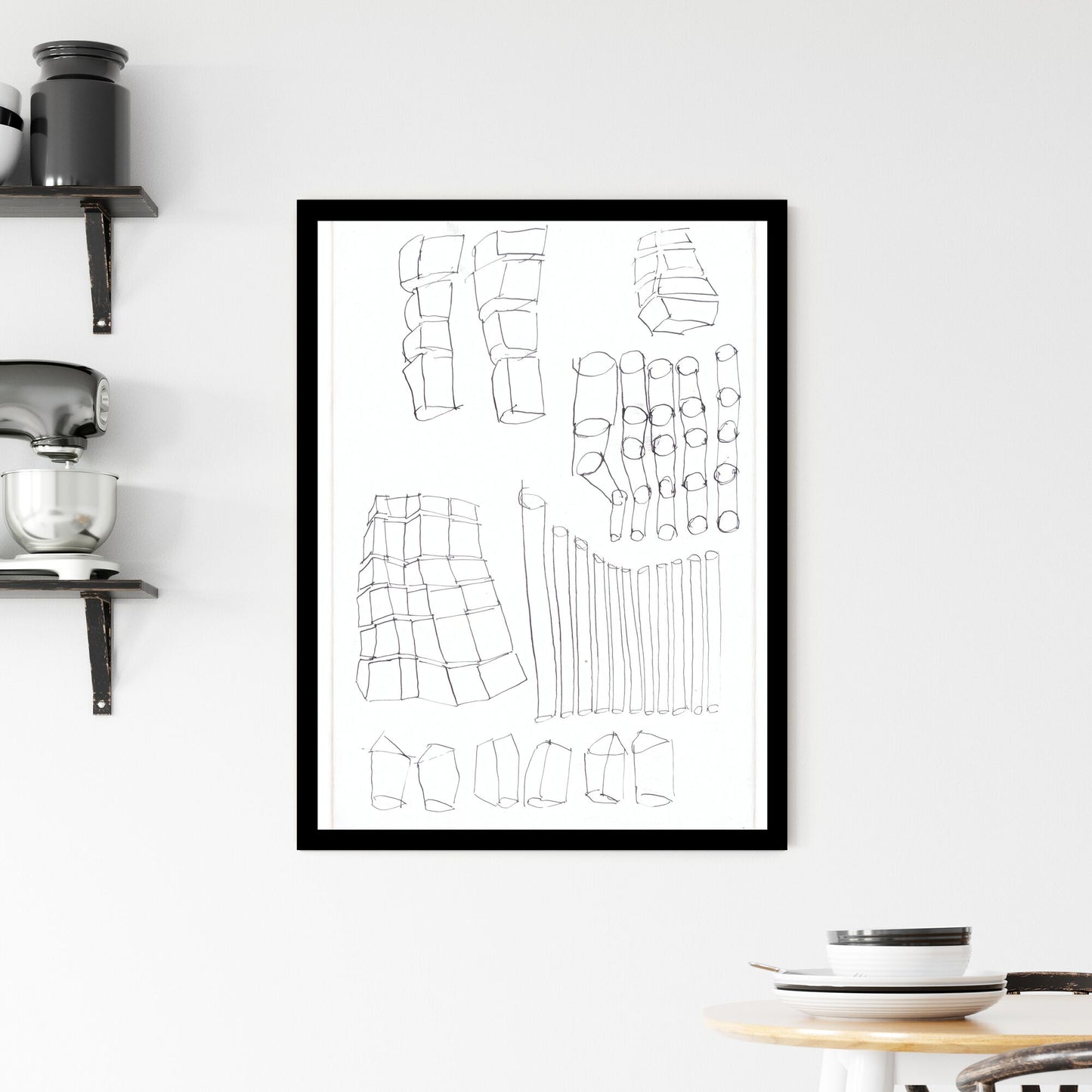 Geometric Echoes: A Study in Line and Form Framed Print