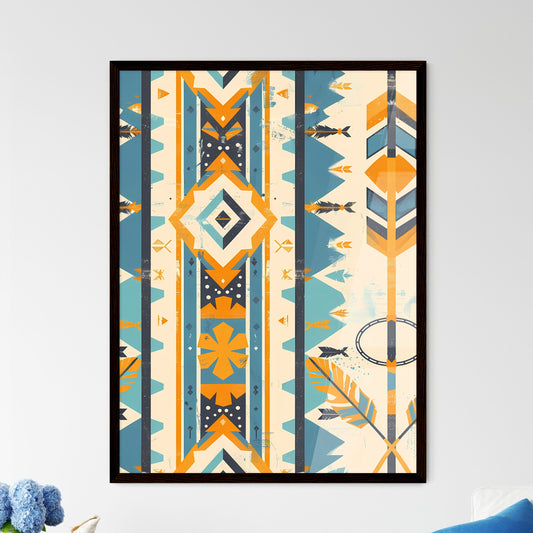 Contemporary Geometric Western Seamless Pape - Framed Art Print