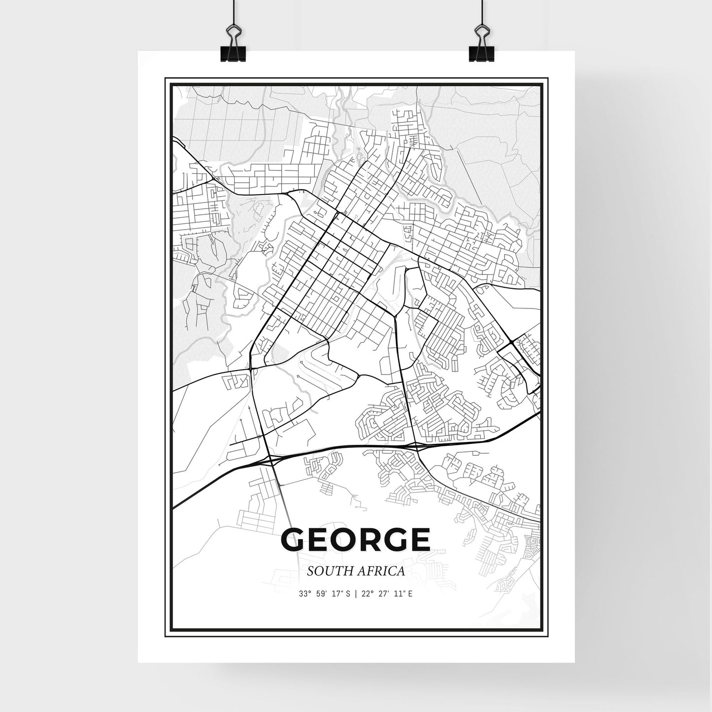 George South Africa - Premium City Map Poster