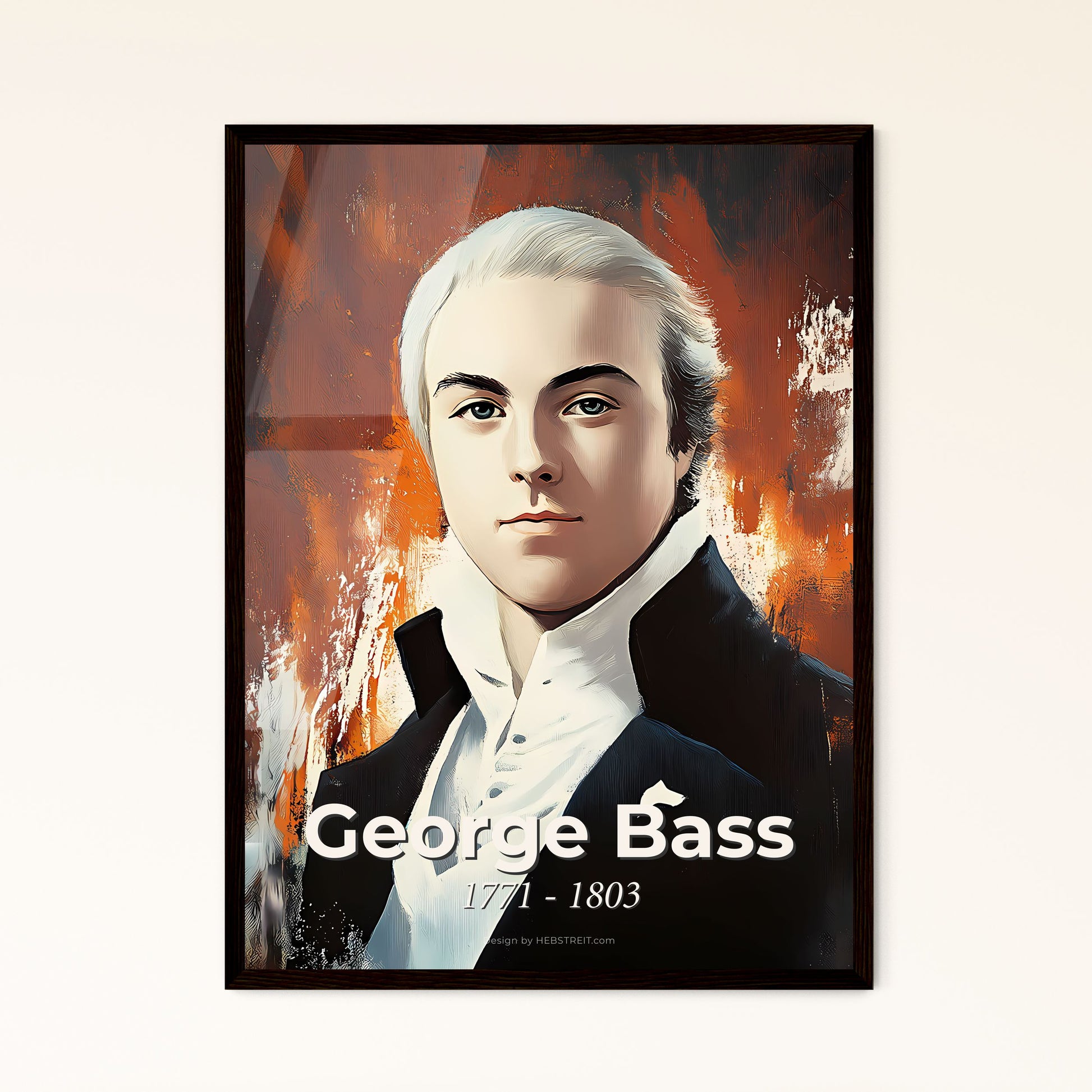 Portrait of George Bass, 1771 - 1803. Impressionistic painting of a man in a suit.