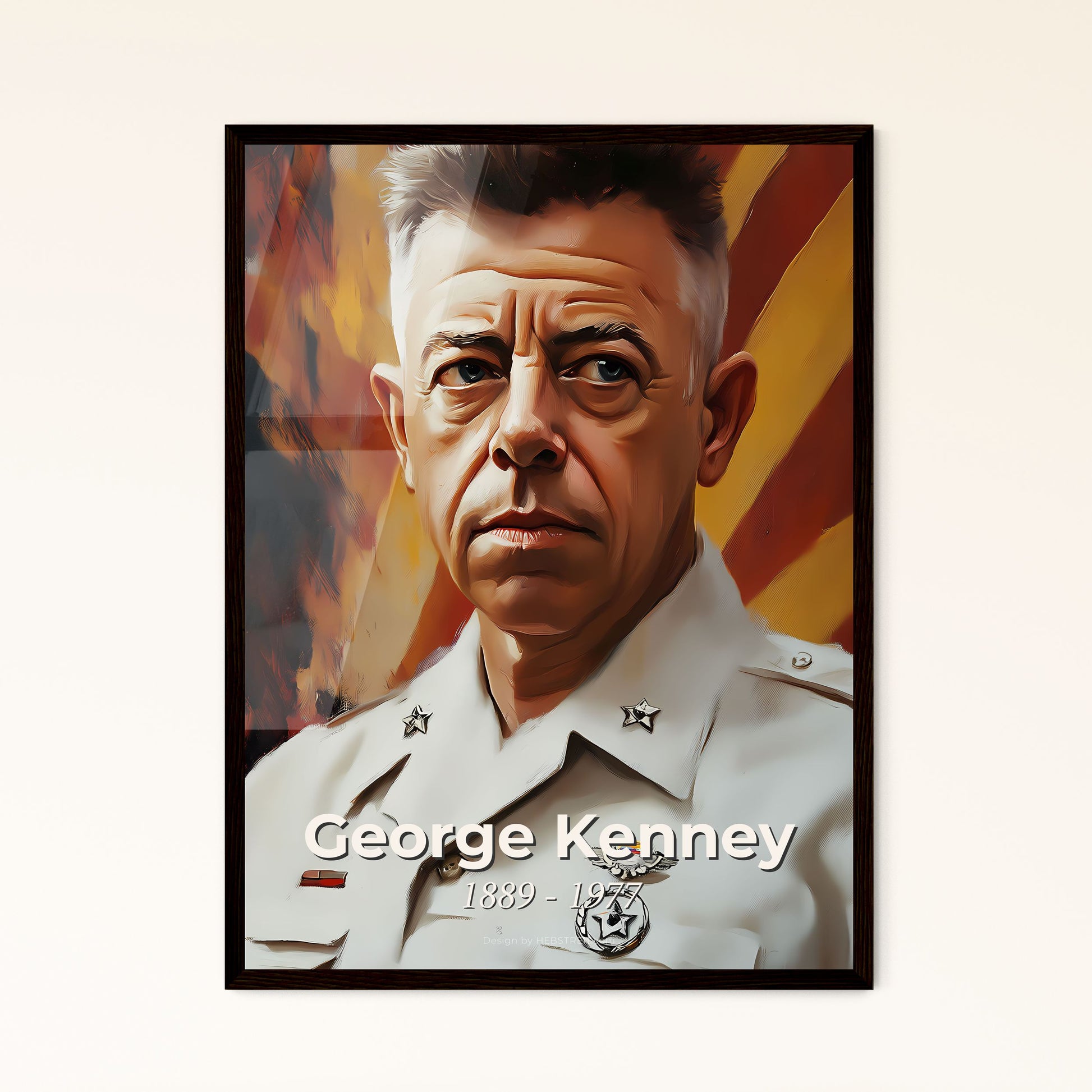 Portrait of George Kenney, 1889 - 1977. Impressionistic painting of a man in a uniform.