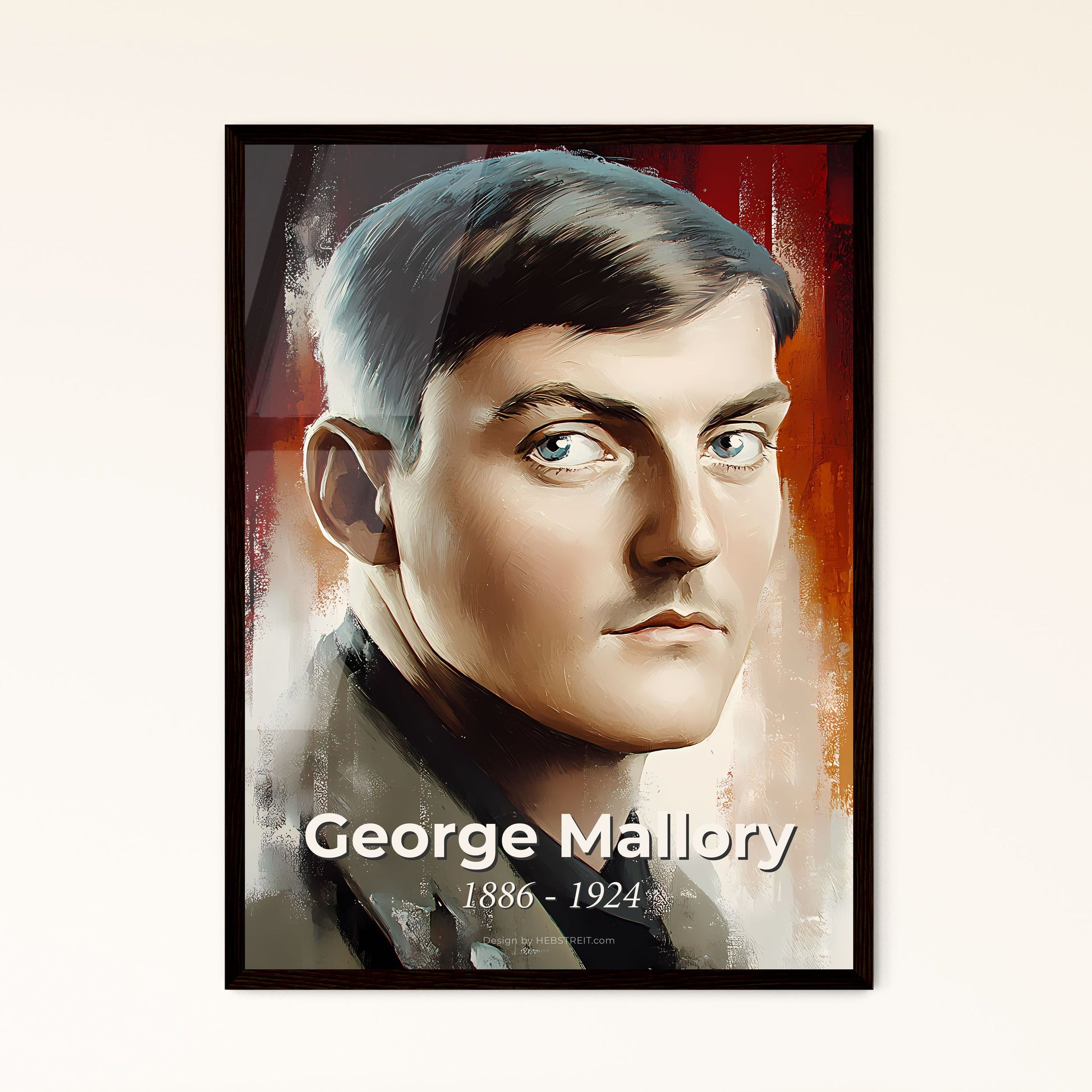 Portrait of George Mallory, 1886 - 1924. Impressionistic painting of a man with short hair.