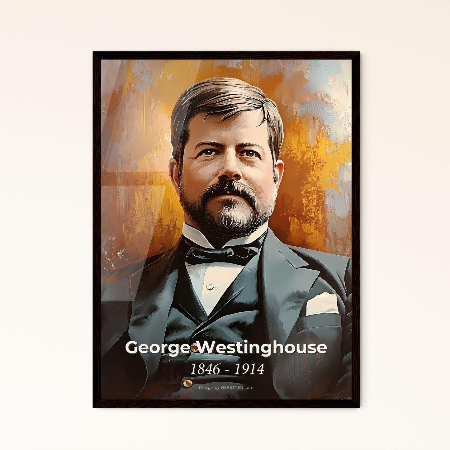 Portrait of George Westinghouse, 1846 - 1914. Impressionistic painting of a man in a suit.