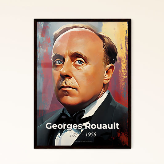 Portrait of Georges Rouault, 1871 - 1958. Impressionistic painting of a man in a suit.