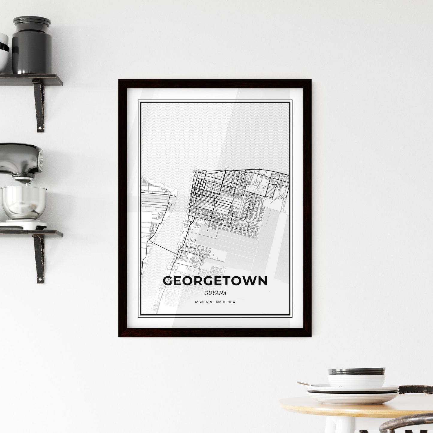 Georgetown Guyana - Minimal City Map