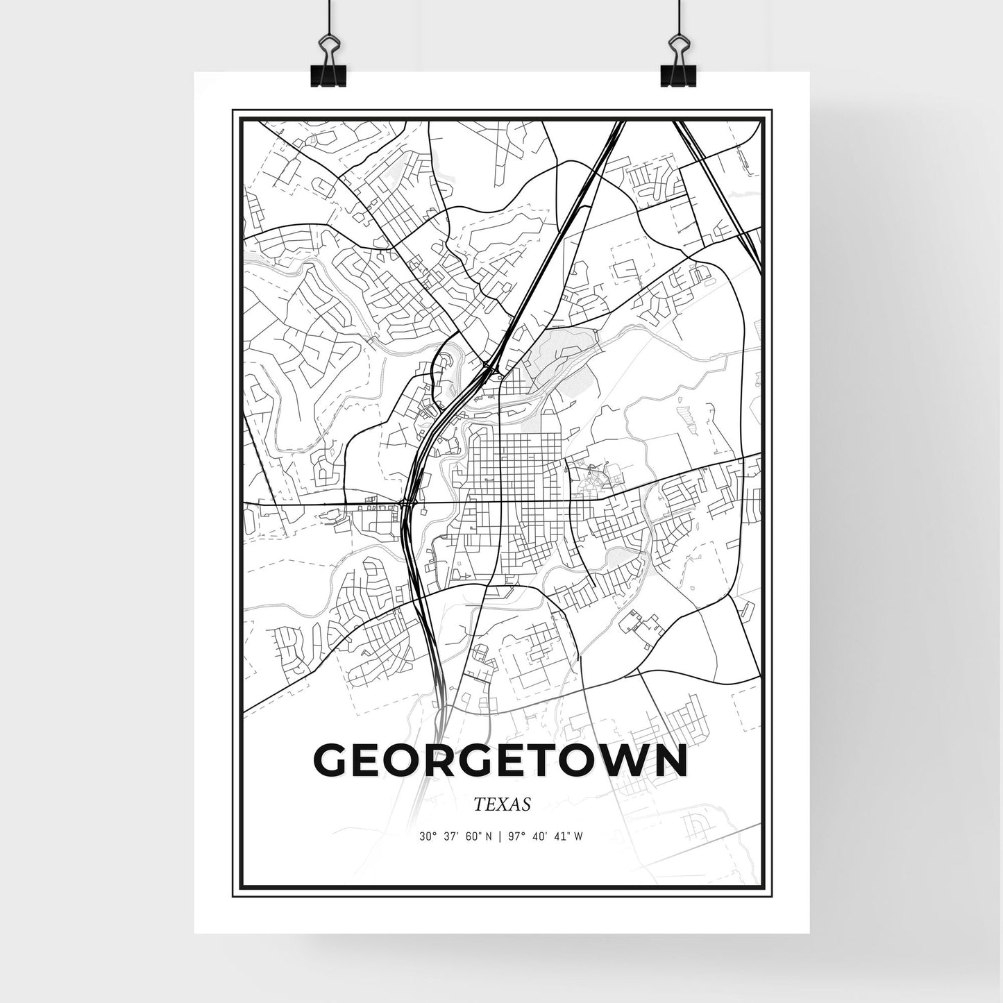 Georgetown Texas - Premium City Map Poster