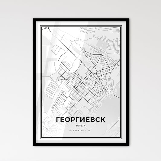 Georgiyevsk Russia - Scandinavian Style City Map for Modern Home Decor