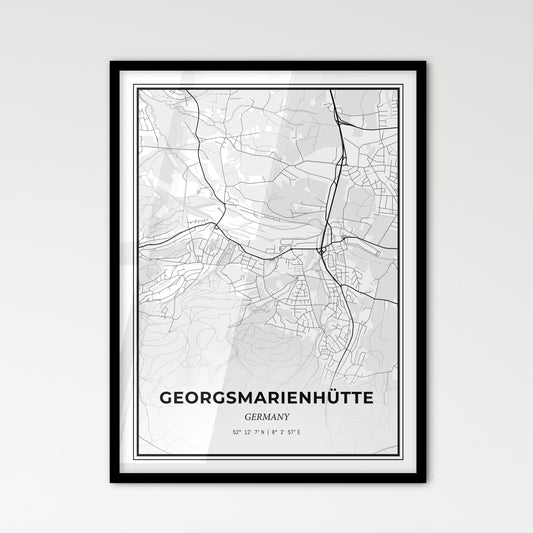 Georgsmarienhutte Germany - Scandinavian Style City Map for Modern Home Decor