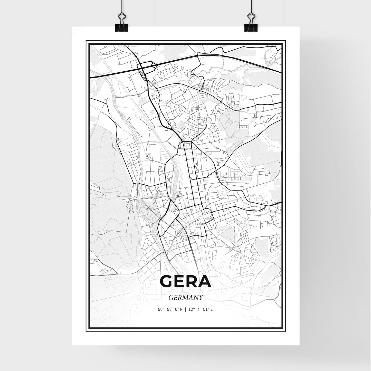 Gera Germany - Premium City Map Poster