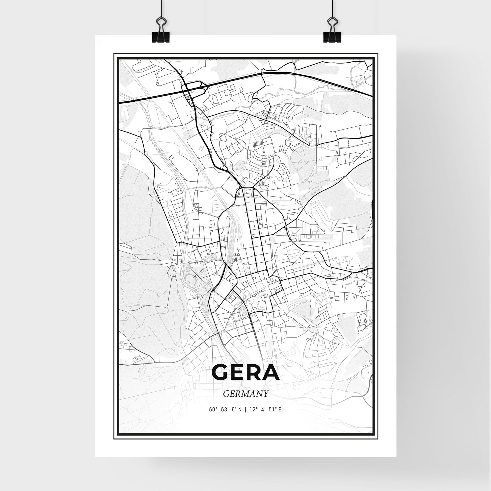 Gera Germany - Premium City Map Poster