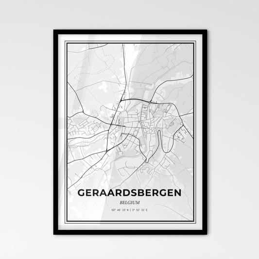 Geraardsbergen  Belgium - Scandinavian Style City Map for Modern Home Decor