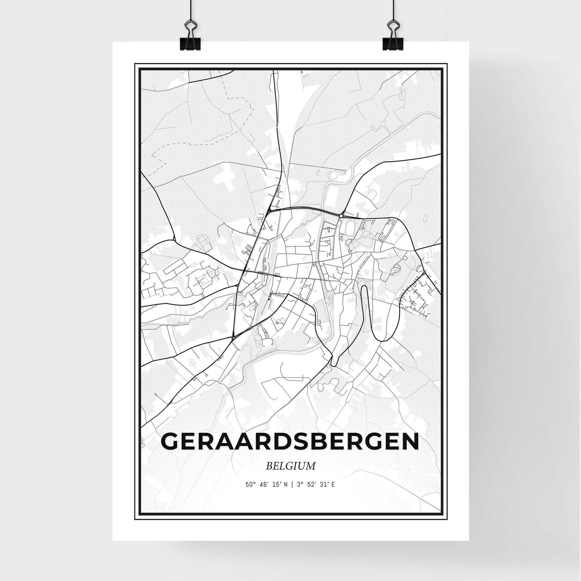 Geraardsbergen  Belgium - Premium City Map Poster