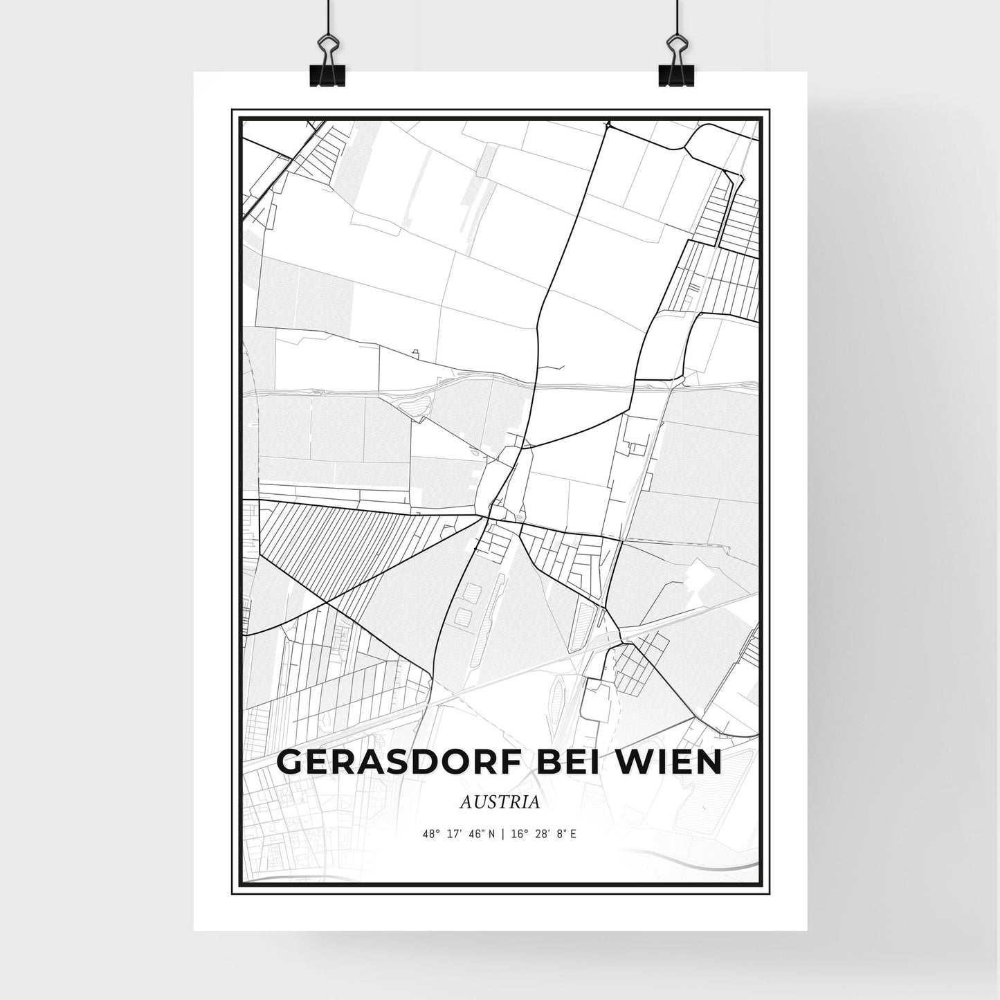 Gerasdorf bei Wien Austria - Premium City Map Poster