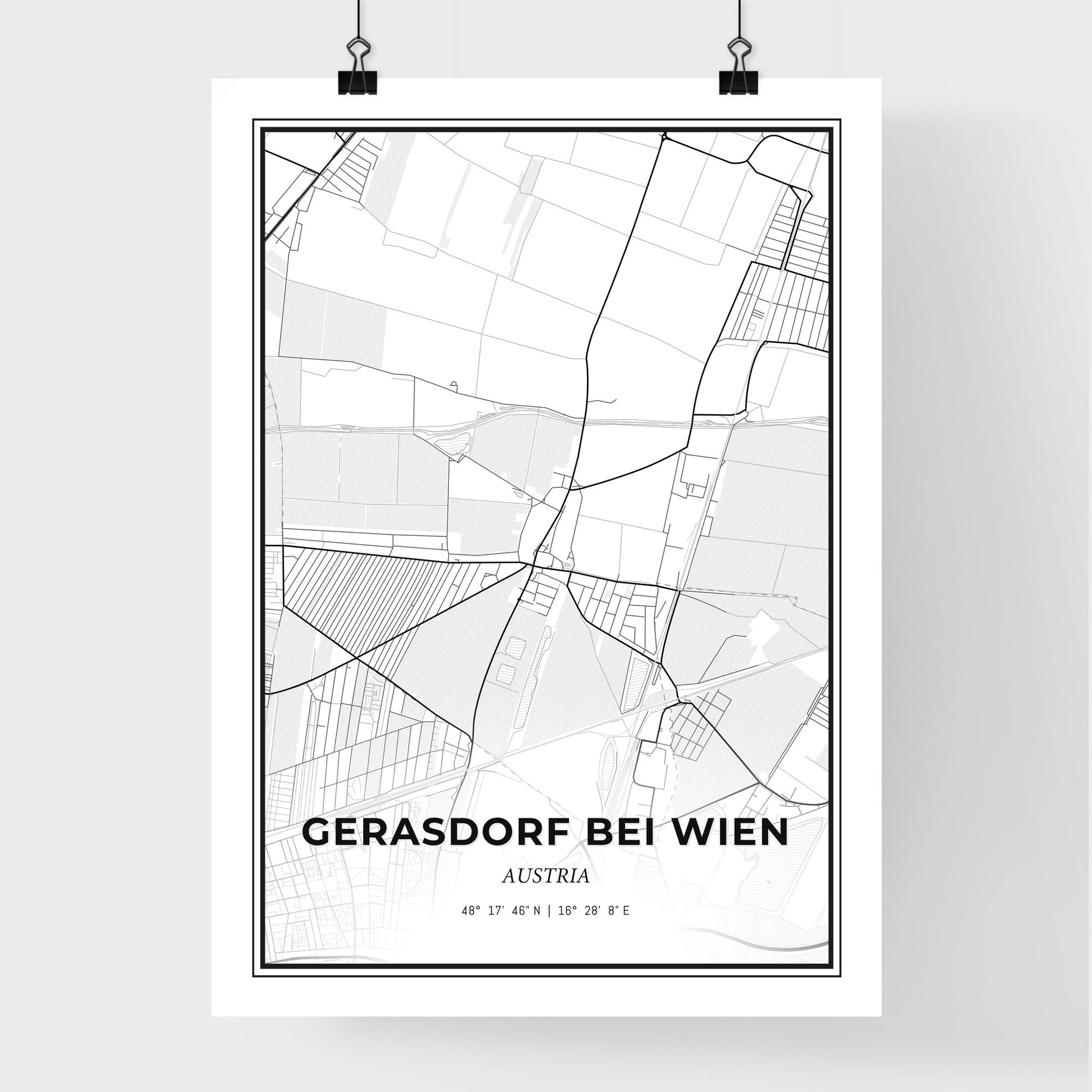 Gerasdorf bei Wien Austria - Premium City Map Poster